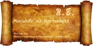Macskási Bernadett névjegykártya