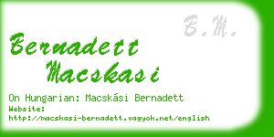 bernadett macskasi business card