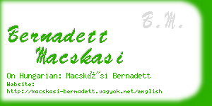 bernadett macskasi business card